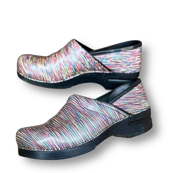 Dansko Multi Striped Professional Patent Leather Clogs Shoes EU 41 / 10.5 - 11 - Picture 15 of 15